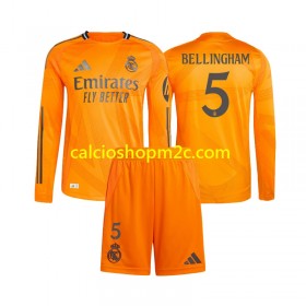 Real Madrid Jude Bellingham 5 Bambino Maglia Trasferta 2024/2025 Manica Lunga